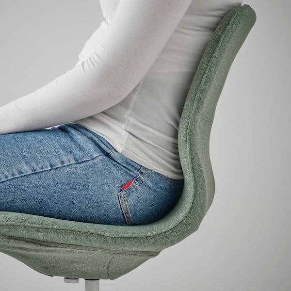 Ikea LÅNGFJÄLL - Meeting chair, Gunnared grey-green/white ,