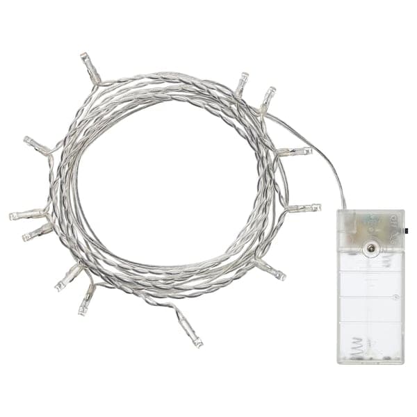 LEDFYR - LED lighting chain with 12 lights, indoor/battery-operated silver-colour - best price from Maltashopper.com 30421023