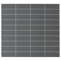 LEKSTORP wall panel, grey/tile pattern, 60x66 cm