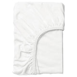 LEN fitted sheet, white, 80x165 cm