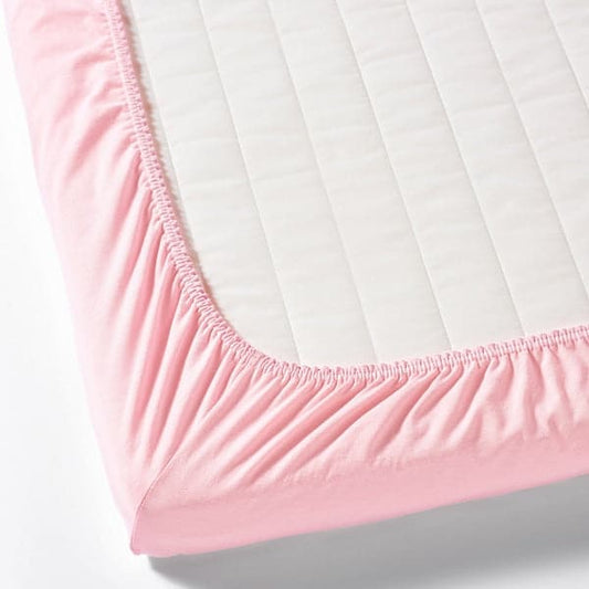 LEN Fitted sheet for cot, white/pink 60x120 cm , 60x120 cm - best price from Maltashopper.com 60320188