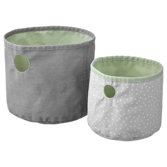 Ikea LEN - Box set of 2, green/light grey