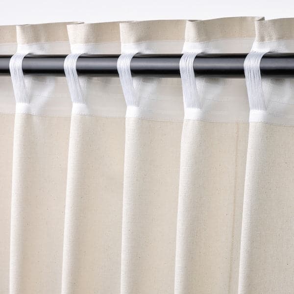 Ikea LENDA - Curtain with bracelet, 2 sheets, off-white, , 140x300 cm