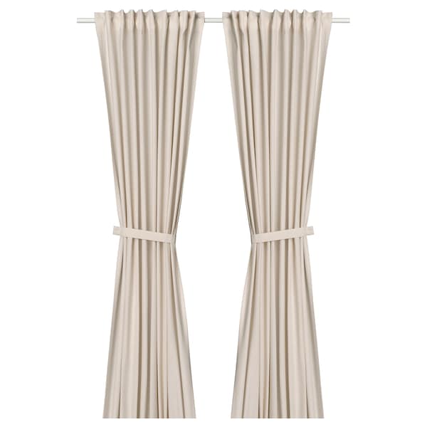 LENDA - Curtain with bracelet, 2 sheets, off-white, , 140x300 cm - best price from Maltashopper.com 50552881