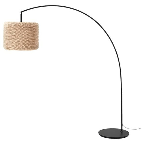 LERGRYN / SKAFTET Base for floor lamp, arched - beige/black ,