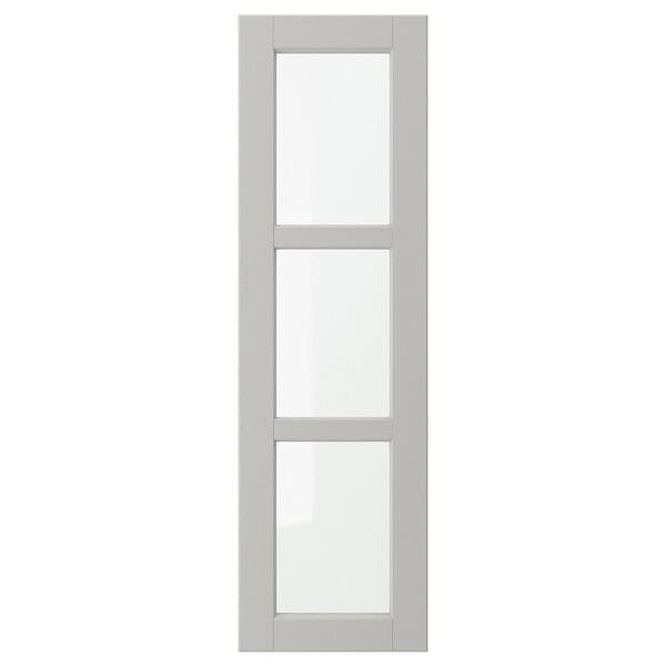LERHYTTAN glass door, light grey, 30x99.7 cm