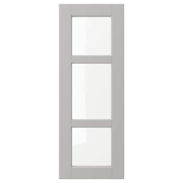 LERHYTTAN glass door, light grey, 30x80 cm