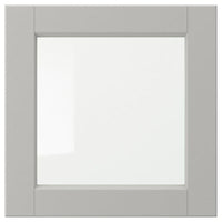 LERHYTTAN glass door, light grey, 40x40 cm