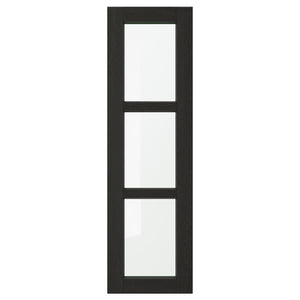 LERHYTTAN - Glass door, black stained, 30x100 cm - best price from Maltashopper.com 80356077