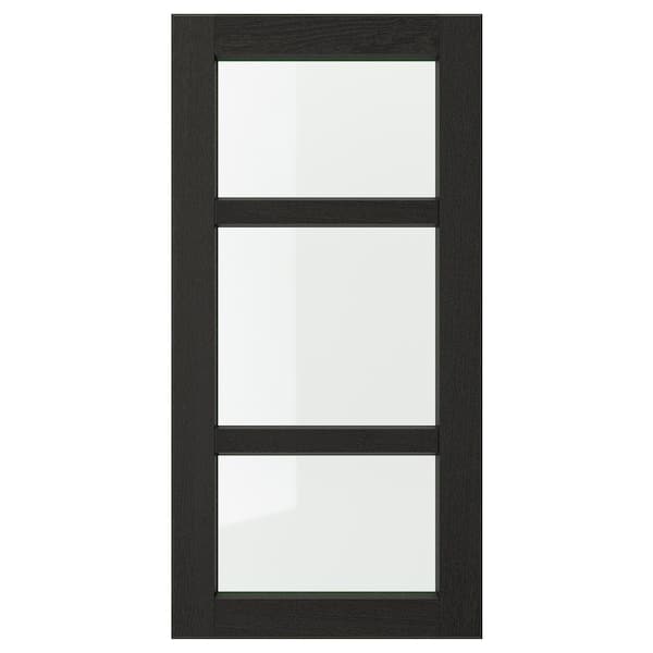 LERHYTTAN - Glass door, black stained, 40x80 cm - best price from Maltashopper.com 60356083
