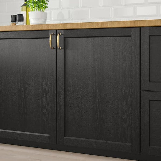 Ikea LERHYTTAN - Front for dishwasher, black stained, 45x80 cm