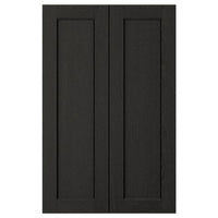 LERHYTTAN 2-p door f corner base cabinet set, black stained, 25x80 cm