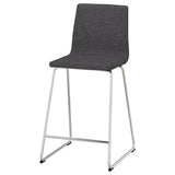 LILLÅNÄS bar stool, chrome-plated/Gunnared dark grey, 63 cm
