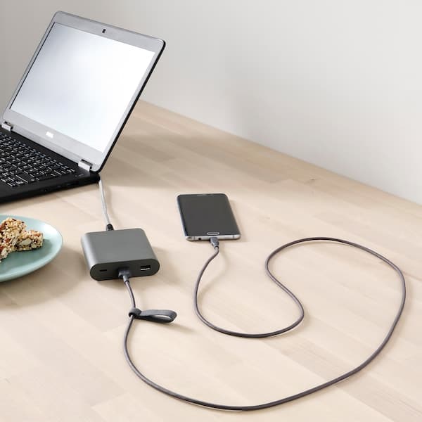 Ikea LILLHULT - USB-A to USB-micro, dark grey, 1.5 m