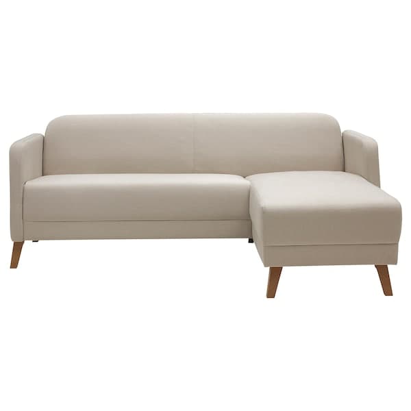 Ikea LINANÄS 3-seater sofa with chaise-longue/Vissle beige ,