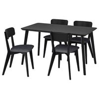 LISABO / LISABO table and 4 chairs, black/Tallmyra black/grey, 140x78 cm