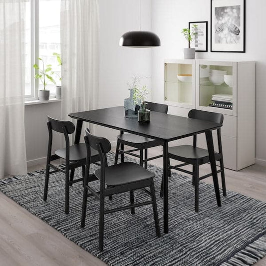 LISABO / RÖNNINGE Table and 4 chairs - black/black 140x78 cm , 140x78 cm - best price from Maltashopper.com 79297121