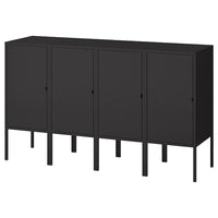 LIXHULT storage combination, anthracite, 140x35x82 cm