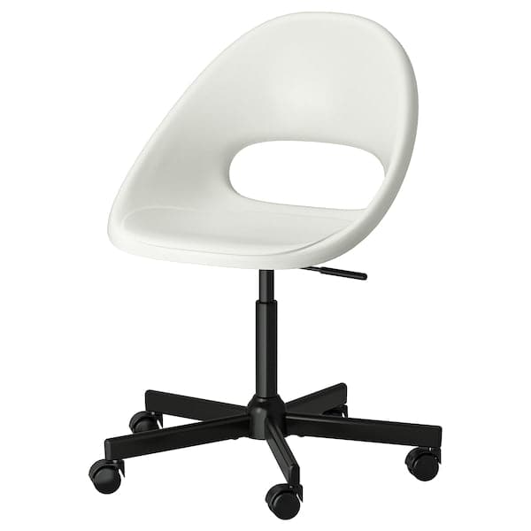 LOBERGET MALSKÄR Swivel chair, white/black Best Price at