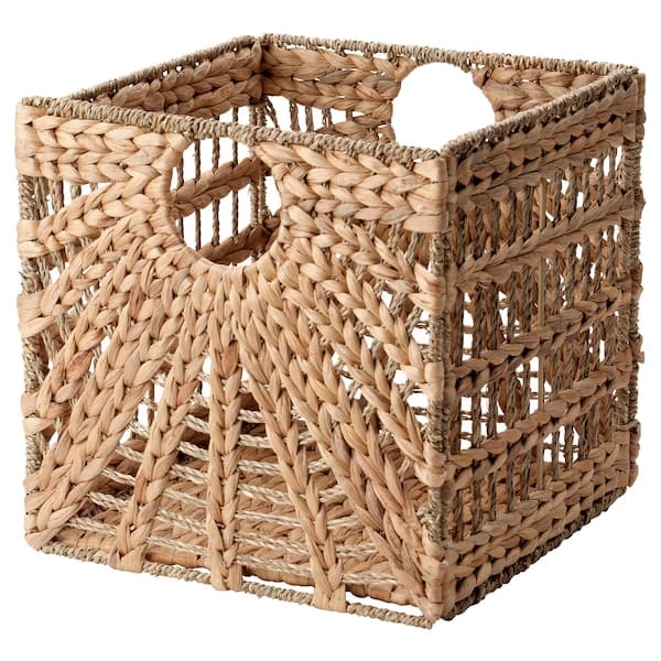 Ikea LUSTIGKURRE - Basket, natural water hyacinth/seagrass, 32x33x32 cm