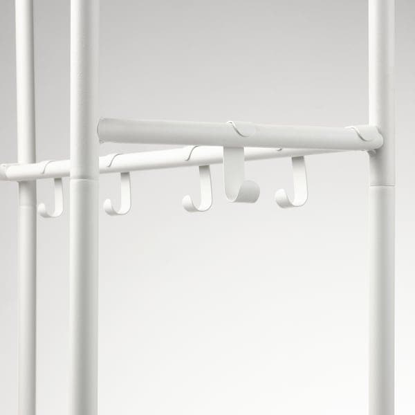 MACKAPÄR - Coat rack with shoe storage unit, white, 78x32x200 cm - best price from Maltashopper.com 50530988