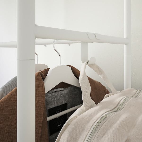 MACKAPÄR - Coat rack with shoe storage unit, white, 78x32x200 cm - best price from Maltashopper.com 50530988