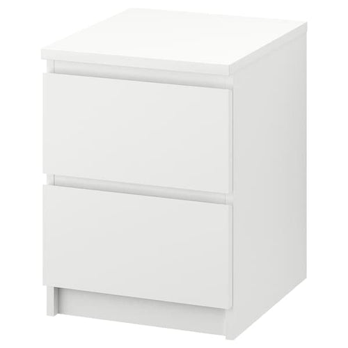 MALM - Chest of 2 drawers, white, 40x55 cm