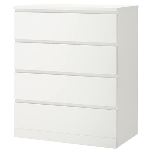 MALM - Chest of 4 drawers, white, 80x100 cm