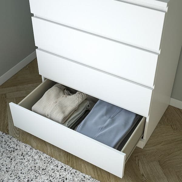 Ikea MALM - Chest of 4 drawers, white, 80x100 cm