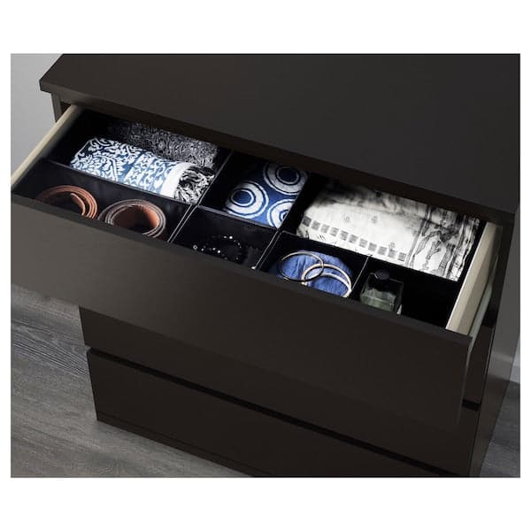 Ikea MALM - Chest of 4 drawers, black-brown, 80x100 cm