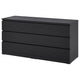 MALM chest of 6 drawers, black-brown, 160x78 cm