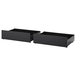Ikea MALM - Bed storage box for high bed frame, black-brown, 200 cm