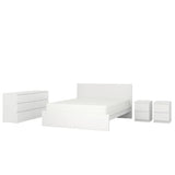 MALM bedroom furniture, set of 4, white, 140x200 cm