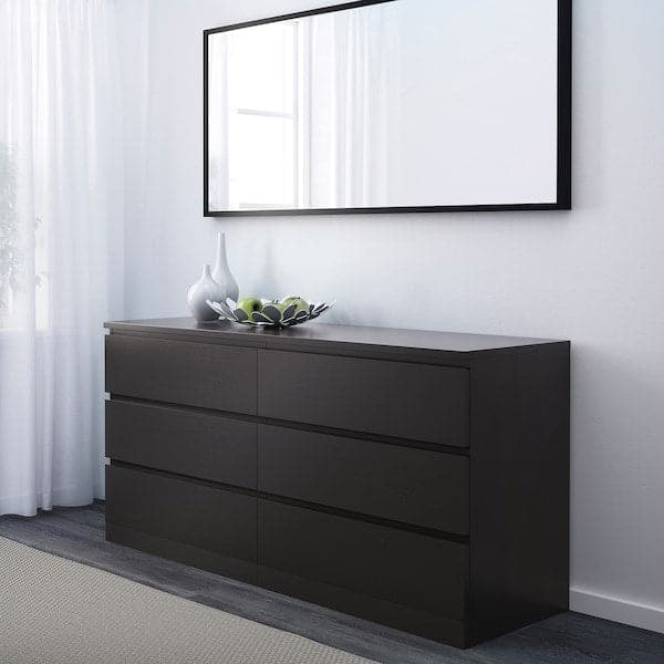 Ikea MALM - 4-piece bedroom set, brown-black, 140x200 cm