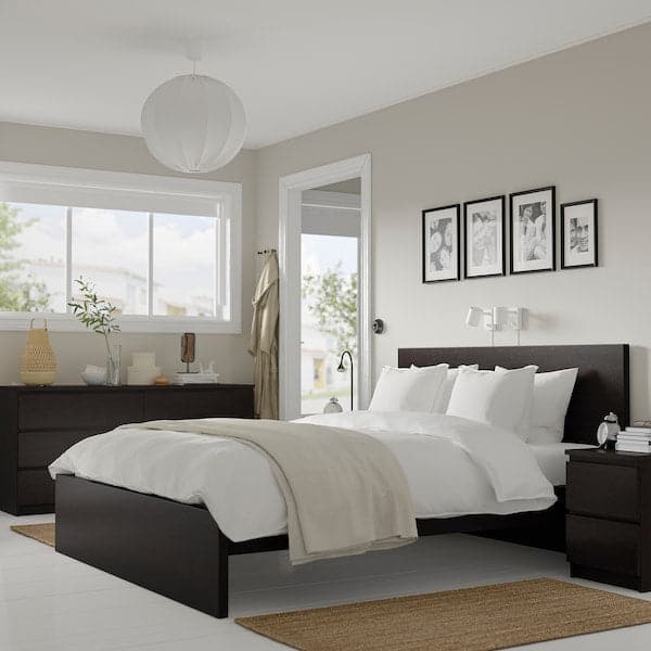 MALM - 4-piece bedroom set, brown-black, 160x200 cm - best price from Maltashopper.com 39495156