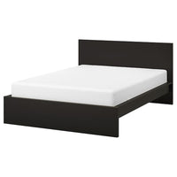 MALM bed frame, high, black-brown/Lönset, 180x200 cm