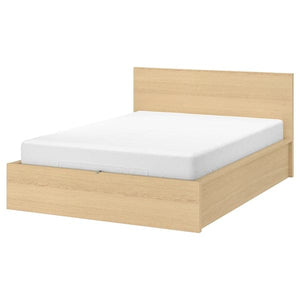 Ikea MALM Bed structure with container - veneered white mord oak 160x200 cm , 160x200 cm