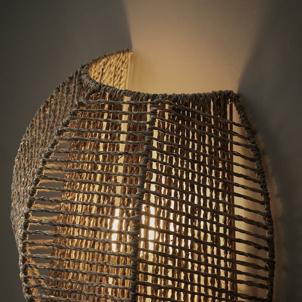 Ikea MÅNALG - Wall lamp, wired-in installation, sedge/handmade