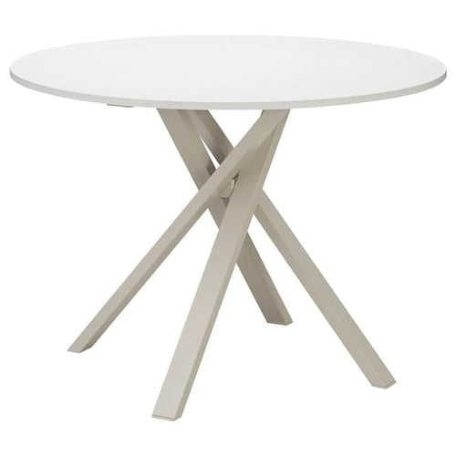 MARIEDAMM Table - beige/white stone effect 105 cm , 105 cm