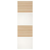 MEHAMN 4 panels for sliding door frame, white stained oak effect/white, 75x236 cm