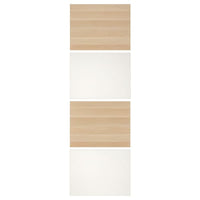 MEHAMN 4 panels for sliding door frame, white stained oak effect/white, 75x236 cm