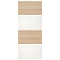 MEHAMN 4 panels for sliding door frame, white stained oak effect/white, 100x236 cm