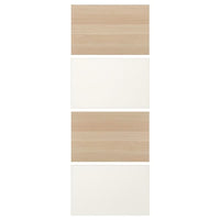 MEHAMN 4 panels for sliding door frame, white stained oak effect/white, 75x201 cm
