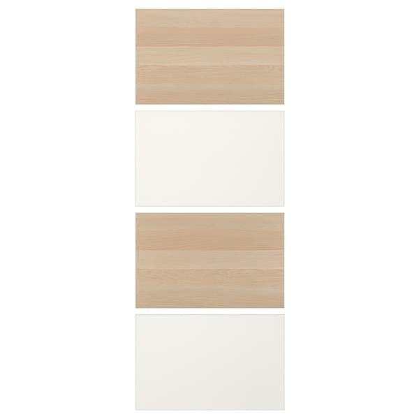 MEHAMN 4 panels for sliding door frame, white stained oak effect/white, 75x201 cm