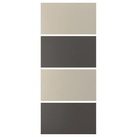 MEHAMN 4 panels for sliding door frame, dark grey/grey-beige, 100x236 cm