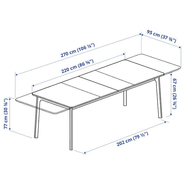 Ikea MELLANSEL - Extending table, oak veneer, , 220x95x77 cm
