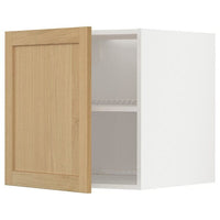 METOD top cabinet for fridge/freezer, white/Forsbacka oak, 60x60 cm