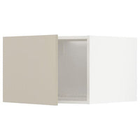 METOD top cabinet for fridge/freezer, white/Havstorp beige, 60x40 cm