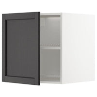 METOD top cabinet for fridge/freezer, white/Lerhyttan black stained, 60x60 cm