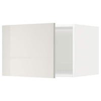 METOD top cabinet for fridge/freezer, white/Ringhult light grey, 60x40 cm